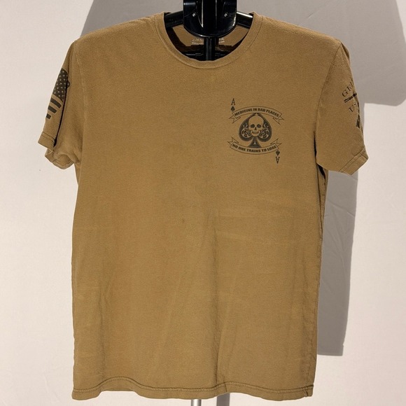 Grunt Style Other - Grunt Style Mens Ace Skull Dragon Medical‎ T Shirt Khaki Size Medium